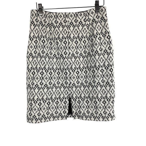 Lysse Womens Geometric Black & White Textured Skirt MP - Picture 2 of 5